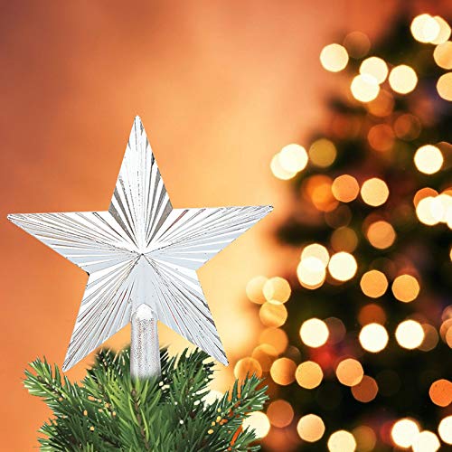 Weihnachtsbaum Stern Spitze - Weihnachtsbaumspitze Stern Christbaumspitze Weihnachten Baumspitze Christbaumstern Weihnachtsdeko Weihnachtsbaum Topper Ornament Christbaumschmuck (2-Silber, OneSize) von Dantazz