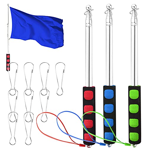Dantolo Pack of 3 Telescopic Flagpole, Portable Rod 2 m Handheld Flagpole Flagpole Accessories Stainless Steel Set with 9 Clips Hooks for Travel Camping Excursions Competitions Travel Guide Teacher Dantolo Pack of 3 Telescopic Flagpole, Portable Rod 2 m Handheld Flagpole Flagpole Accessories Stainless Steel Set with 9 Clips Hooks for Travel Camping Excursions Competitions Travel Guide Teacher von Dantolo