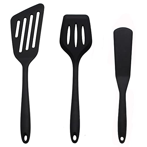 Dantolo Pfannenwender Set Silikon Hitzebeständig 3 Pack Spatel Küchenhelfer Set BPA Frei, Antihaft Silikonspatel set zum Kochen Backen Profi Küchenutensilien - Spülmaschinengeeignet von Dantolo