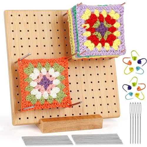 Granny Square Spanner,Sperrbrett Für Granny Square 20 x 20 cm,Bambus Blockierbretter with 20 Edelstahl-Stabstiften Und 5 Nadeln und 10 Markierungen,Crochet Blockierbretter Full Kit Geschenke. Granny Square Spanner,Sperrbrett Für Granny Square 20 x 20 cm,Bambus Blockierbretter with 20 Edelstahl-Stabstiften Und 5 Nadeln und 10 Markierungen,Crochet Blockierbretter Full Kit Geschenke. von Dantolo