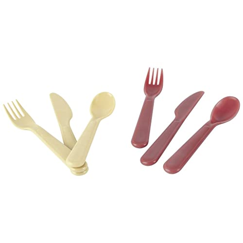 Dantoy - Tiny Biobased Cutlery Set - Nude & Ruby Red (6250) von Dantoy