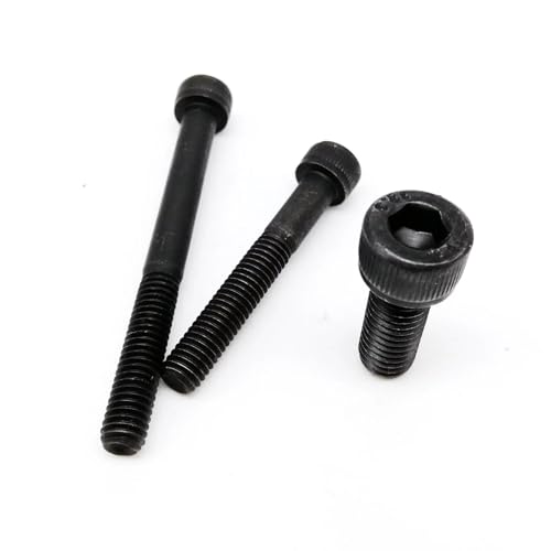 Danveey Zixinz-Zylinderschrauben M1,4 M1,6 M2 M2,5 M3 M4 M5 Schwarz Klasse 12,9 Innensechskantschraube Mit Innensechskant, 50 Stück, Korrosionsbeständigkeit(6 Mm,M3) von Danveey