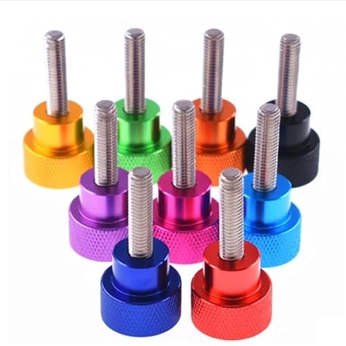 Zixinz-Zylinderschrauben 5 STÜCKE Aluminium-Rändelschraube M3 Aluminium-Rändelkopf Edelstahlgewinde Handfest Rändelschrauben, Korrosionsbeständigkeit(Deep Blue,M3X8) von Danveey