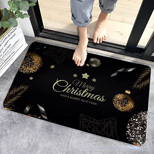 Danwinty Fußmatte Weihnachten für Haustür Außen und Innen Weich Weihnachtsteppich mit Weihnachtsmuster Rutschfester Lang Teppich Waschbar Eingangsteppich Winter Weihnachtsdeko (Style4, 40x60cm) von Danwinty