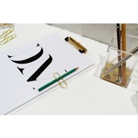 Klemmbrett Kladde Acryl Gold Transparent von DanyMarcusCollection