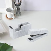 Schreibtisch Set - Klebeband Abroller Und Heftgerät Marmor Optik Geschenkset von DanyMarcusCollection