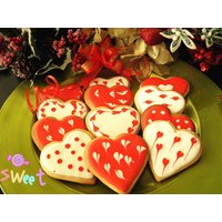 Geschenkkekse Am Labor Day - Hausgemachte Herz-Vanille-Zuckerkekse Feiertagskekse Königliche Zuckerglasur Verzierte Kekse Zwei Dutzend von DanyelSweetsCookies