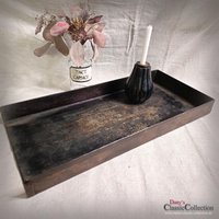 Stabiles Rechteckiges Backblech 43x20x5 cm ~ Tischtablett Vintage Stollenblech Altes Rustikales Ottomane Tablett Landhaus Deko ~Hw3851 von DanysVintageShop