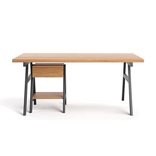 Danzz Industrieller Schreibtisch Arn aus Massivholz und Metall, im funktionalen und modernen Stil, 180x100x77 cm Danzz Industrieller Schreibtisch Arn aus Massivholz und Metall, im funktionalen und modernen Stil, 180x100x77 cm von Danzz