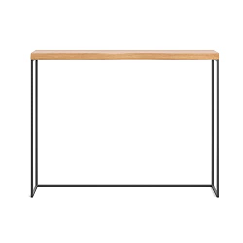 Danzz Minimalistischer Lille-Konsolentisch 100 cm, mit Metallgestell und Holzplatte, industrieller Stil, hochwertige Möbel aus Massivholz von Danzz