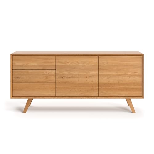 Danzz Quatro-Kommode aus Massivholz, Eiche, Skandinavisch, Wohnzimmer, Premium 180x50x80 cm von Danzz