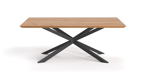 Danzz Tisch Lumina aus massivem Eichenholz, im Loft-Stil, mit Spinnenbeinen (200x100) von Danzz