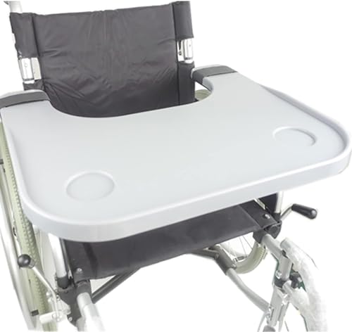 DaoGeSir ABS Rollstuhl Tablett Tisch Mit 2*Getränkehaltern, Zubehör Für Rollstuhltische Rollstuhl Lap Tablett Tisch Therapietisch Rollstuhl Esstisch Zum Arbeiten, Lesen, Zeichnen, Schreiben von DaoGeSir