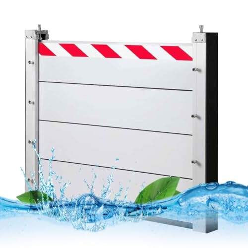 Hochwasserschutzwand 171–180 Cm, Robuste Aluminium-Leiste Mit Reflektierendem Warnstreifen Abnehmbare Hochwasserschutzplatte Wasserstopper(Exterior,178x20cm) von DaoGeSir