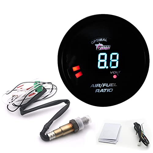 Daoco 2 in 1 Meter 52MM Narrowband Digital Air Fuel Ratio Gauge Kit 12 V Auto-Volmeter mit O2-Sauerstoffsensor Auto-Modifikationszubehör von Daoco
