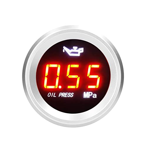 Daoco Digitales Öldruckmessgerät mit blinkendem Alarm 0–1,00 MPa Automotoröldruckmesser Presssensoren 9–35 V für Auto-Motorrad von Daoco