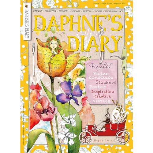 Daphne's Diary Magazine #2 2024 (FRANZÖSISCH) | Kreatives Kunsthandwerk Arbeitsbuch | Interaktives Tagebuch-Magazin für Achtsamkeit, Ausmalen, Kunst, Kochen, Reisen | Voller kreativer Inspirationen von Daphne's Diary