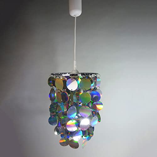 YOUNG SPIRIT - Trendige LED-Pendelleuchte mit großen irisierenden Pailletten, Deckenleuchte, Wechselschirm von Dapo