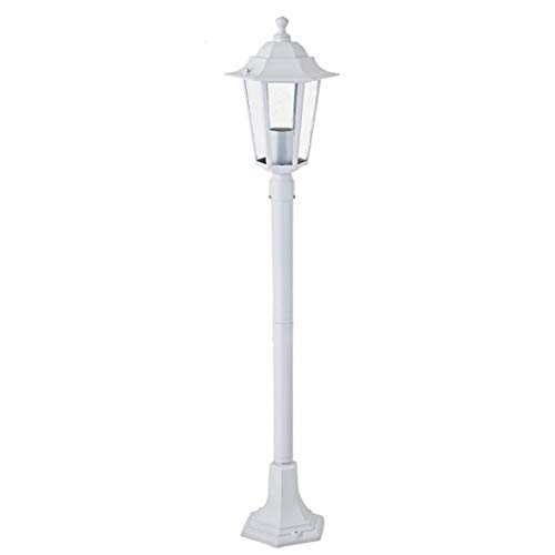 Dapo Außen-Garten-Steh-Leuchte-Lampe KINGSTON weiß Aluminium Druckguss H: 100 cm E27x 1 Wege-Straßen-Leuchte-Lampe-Laterne von Dapo