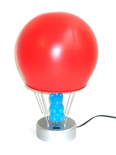 Dapo 12V-Halogen-Tisch-Leuchte Heißluftballon drehender Bär EMPOR rot Dekorations-Kinder-Nachttisch-Fensterbank-Stimmungs-Leucht-Lampe von Dapo