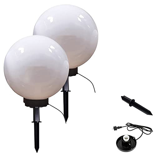 Dapo 2x Außen-Garten-Kugel-Leuchte MARLON D:40+40cm Kunststoff-Kugel weiß mit Erdspieß, à E27x1 Dekorations-Party-Pfad-Wege-Leuchte-Lampe Dapo 2x Außen-Garten-Kugel-Leuchte MARLON D:40+40cm Kunststoff-Kugel weiß mit Erdspieß, à E27x1 Dekorations-Party-Pfad-Wege-Leuchte-Lampe von Dapo