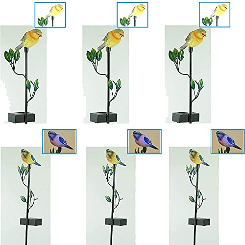 Dapo 6 x Solar-Außen-Garten-Leuchte-Lampe Vogel IP44 Balkon-Terrassen-Blumentopf-Blumenbeet-Dekorations-Weihnachts-Leuchte-Lampe-Stick von Dapo