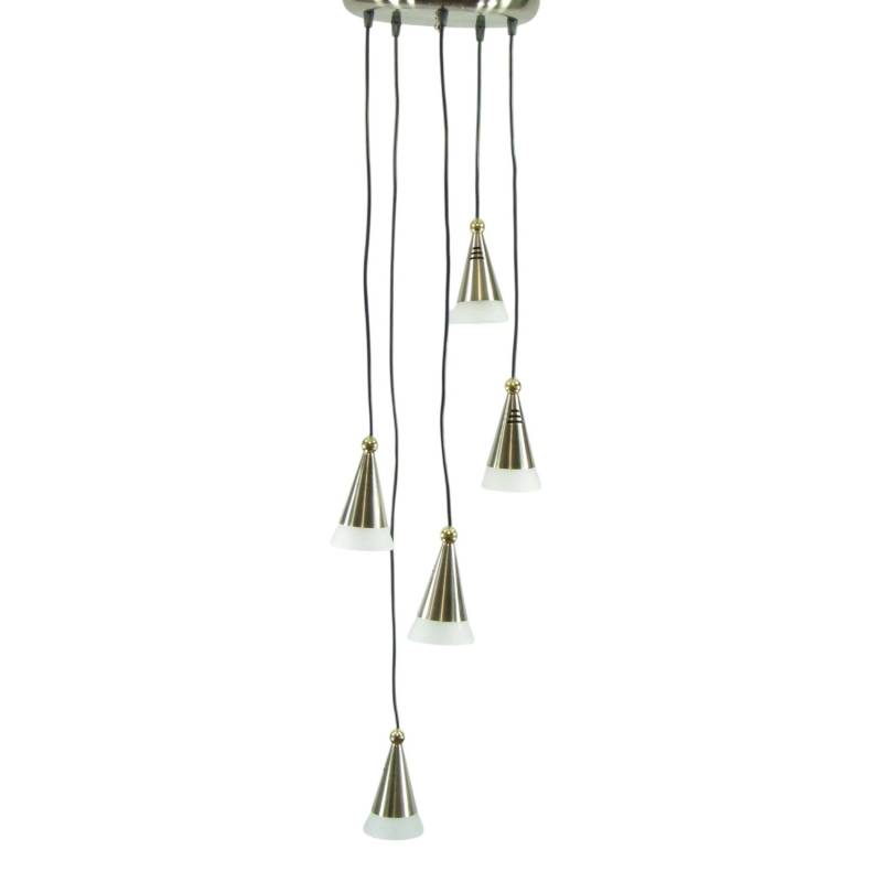 Dapo Decken Pendelleuchte Fino 5-Flammig E14 Eisen Glas Weiß IP20 Dapo Decken Pendelleuchte Fino 5-Flammig E14 Eisen Glas Weiß IP20 von Dapo