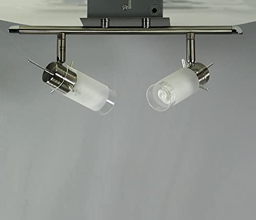 Dapo Energiesparende Strahler-Spotleuchte nickel/matt 2 flammig Wandleuchte Deckenlampe von Dapo