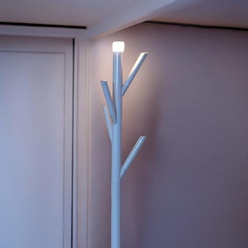 Dapo Garderobenständer mit LED Beleuchtung Metall Kleiderständer H 180cm Garderobe Standgarderobe Flurgarderobe (weiß) von Dapo