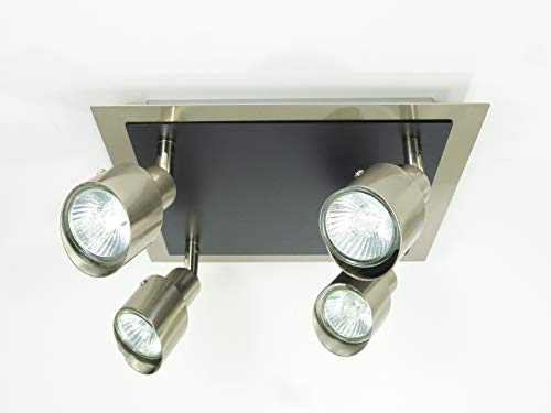 Dapo Hochwertige Decken-Strahler-Spot-Leuchte-Lampe SHADE 4 nickel/schwarz Fassung GU10 max. 50 Watt von Dapo