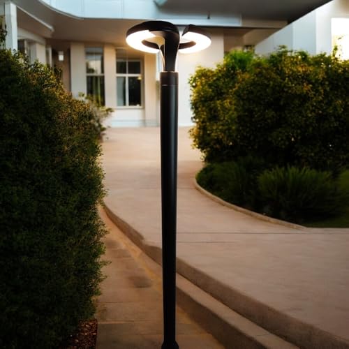 Dapo Hochwertige LED-Außen-Garten-Wege-Stand-Steh-Leuchte-Lampe HAAG Alu-Druckguß schwarz LED 20W H: 160cm(Stehleuchte Haag) von Dapo