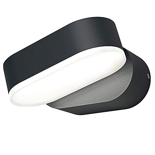 Dapo LED-Außen-Wand-Leuchte-Lampe YUKON Alu-Druckguss schwarz Strahler schwenkbar, IP54 LED festeingebaut 6W, Maß: 11 x 5,4 x 9,65cm von Dapo