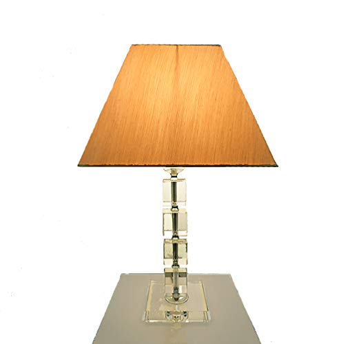 Dapo LED-Kristall-Tisch-Leuchte-Lampe ARTE, H: 53 cm, inklusive LED-Leuchtmittel E27 1x 6W, Nachttisch-Fenster-Kommode-Fernseh-Leuchte-Lampe (klar-Gold, Arte 53 cm) von Dapo