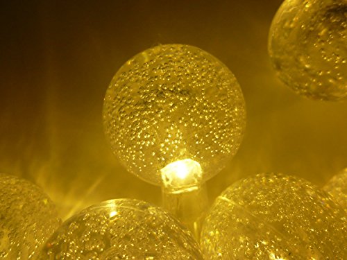 Dapo LED-Kugel-Party-Lichterkette-Leuchte-Lampe BALL Batteriebetrieben 20 flammig warmweiß Weihnachts-Dekorations-Stimmungs-Baum-Lichterkette-Leuchte-Lampe von Dapo