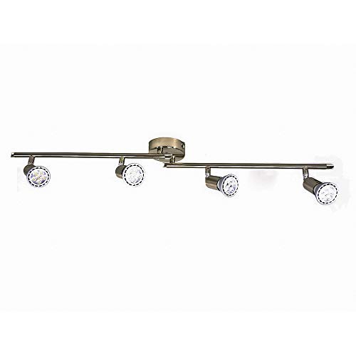 Dapo LED-Strahler-Spot LINOS nickel Decken-Wand-Spot-Leuchte-Lampe-Balke (4-flammig) 7 Watt 650lm 3000K von Dapo