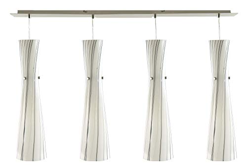 Dapo SILJIA Glas-Decken-Hängen-Pendel-Leuchte-Lampe mundgeblasene Glasschirme 4x E14 nicht inkl. Wohn-Esszimmer-Küchen-Leuchte-Lampe von Dapo