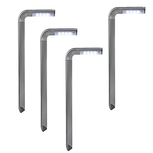 Dapo Solar-Garten-Wege-Leuchte-Lampe CITY silber mit Erdspieß LED-Solar-Blumentopf-Dekorations-Party-Leuchte-Lampe (4er Set) von Dapo