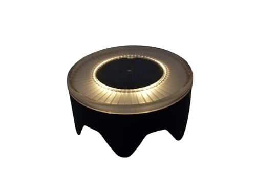 Dapo Solarleuchte schwarz rund LED Solar-Bodenstrahler Bodenleuchte Gartenleuchte Solar-Wegeleuchte von Dapo
