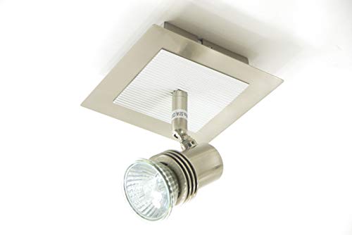 Dapo Strahler-Spot-Leuchte-Lampe OFFICE 1 flammig nickel mit Aluminium Zierplatte Fassung GU10 Decken-Wand-Spot Wand-Lampe von Dapo