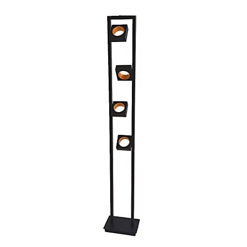 Designer LED Steh-Stand-Leuchte KARE 4 flammig Metall schwarz Leuchtköper verstellbar H:151cm 22W 3000K Wohnraum-Arbeitszimmer-Büro-Lampe von Dapo