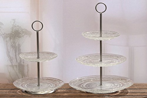 Glas-Etagere RELIEF 2 Etagen Glas klar D: 15cm - 20 cm, Tisch-Küchen-Party-Fest-Feier-Dekoration-Geschirr-Gebäck-Platte Glas-Etagere RELIEF 2 Etagen Glas klar D: 15cm - 20 cm, Tisch-Küchen-Party-Fest-Feier-Dekoration-Geschirr-Gebäck-Platte von Dapo