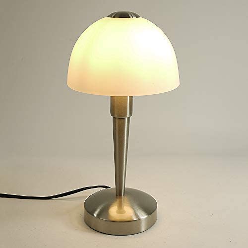 Glas-Tisch-Leuchte-Lampe MORITZ H: 30cm D: 15cm, E14, Wohnzimmer-Nachttisch-Fensterbank-Kommode-Leuchte-Lampe von Dapo