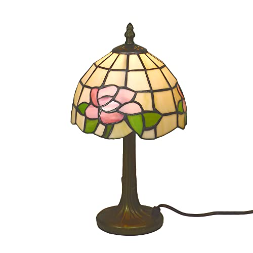 Hochwertige Echtglas-Tiffany-Stil-Tischleuchte Chloe H:30,5cm D:17cm Stimmungs-Nachttisch-Dekorations-Lampe von Dapo