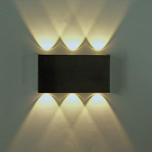 LED-Außen-Wand-Leuchte GERA Up & Down eingebaute LEDs 6W, 17x9x4cm, IP44, Eingang-Balkon-Treppenaufgang-Lampe von Dapo
