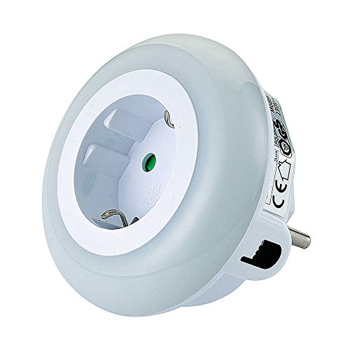 LED Nachtlicht-Steckdosen-Adapter Orientierungslicht LED-Licht mit Dämmerungssensor und Steckdose Wandleuchte Wandlampe Stimmungslicht (1x Stück) von Dapo