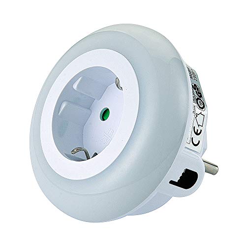 Dapo LED Nachtlicht-Steckdosen-Adapter Orientierungslicht LED-Licht mit Dämmerungssensor und Steckdose Wandleuchte Wandlampe Stimmungslicht (1x Stück) von Dapo