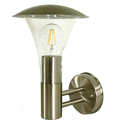 Edelstahl-Außen-Wand-Leuchte-Lampe WIEN D: Deckel 18cm, H: 26cm, Fassung E27 Leuchtmittel nicht enthalten), IP 44 von Dapo