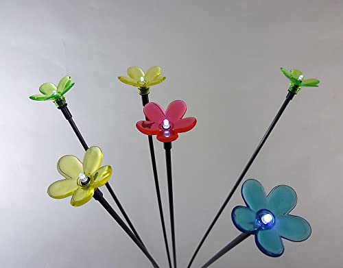 Dapo Solar-Blumen 3 x 6 beleuchte Blumen LED Solar Sticks Flower bunt 18 flammig Garten- Wegeleuchte Dekorationsbeleuchtung von Dapo