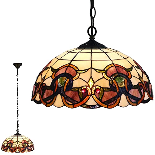 Tiffany-Pendelleuchte Pendellampe Hängeleuchte Hängelampe Cosima aus echtem Tiffany-Glas Drm. 41cm Deckenleuchte Deckenlampe Handarbeit von Dapo