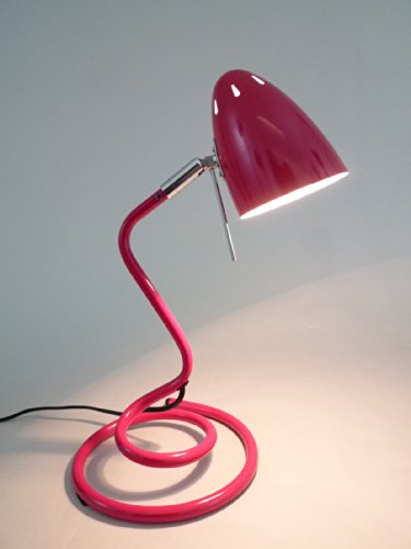 Tisch-Schreibtisch-Leuchte-Lampe SWING, pink-kirschrot, H: 38cm, Fassung: E27, max. 60 W, Kinder-Nachttisch-Kommode-Arbeits-Leuchte-Lampe von Dapo